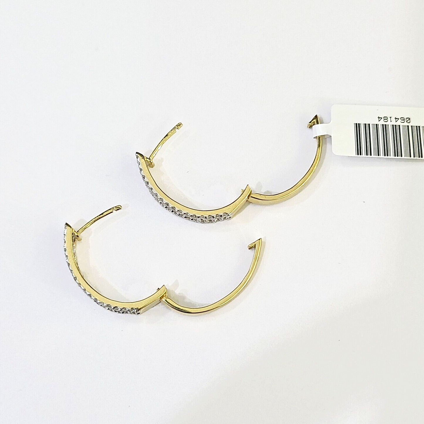 10k Yellow gold Hoops Earring with Real 1.00CT diamond , Women Hoops