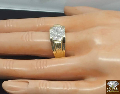 10k Yellow Gold Genuine Diamond Men's Ring Engagement Wedding Band ,Pinky