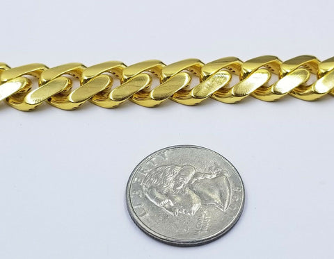 10K Yellow Gold 14mm Royal Monaco Miami Link Chain Necklace 24" Inch Men Real