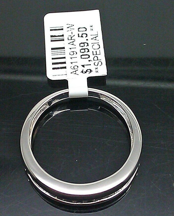 REAL 10k White Gold Wedding  Anniversary Band Ring Real Diamond Men SIZE 10