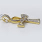 10k Real Gold Cross Evil Eye Pendant Genuine Diamonds Charm 10KT