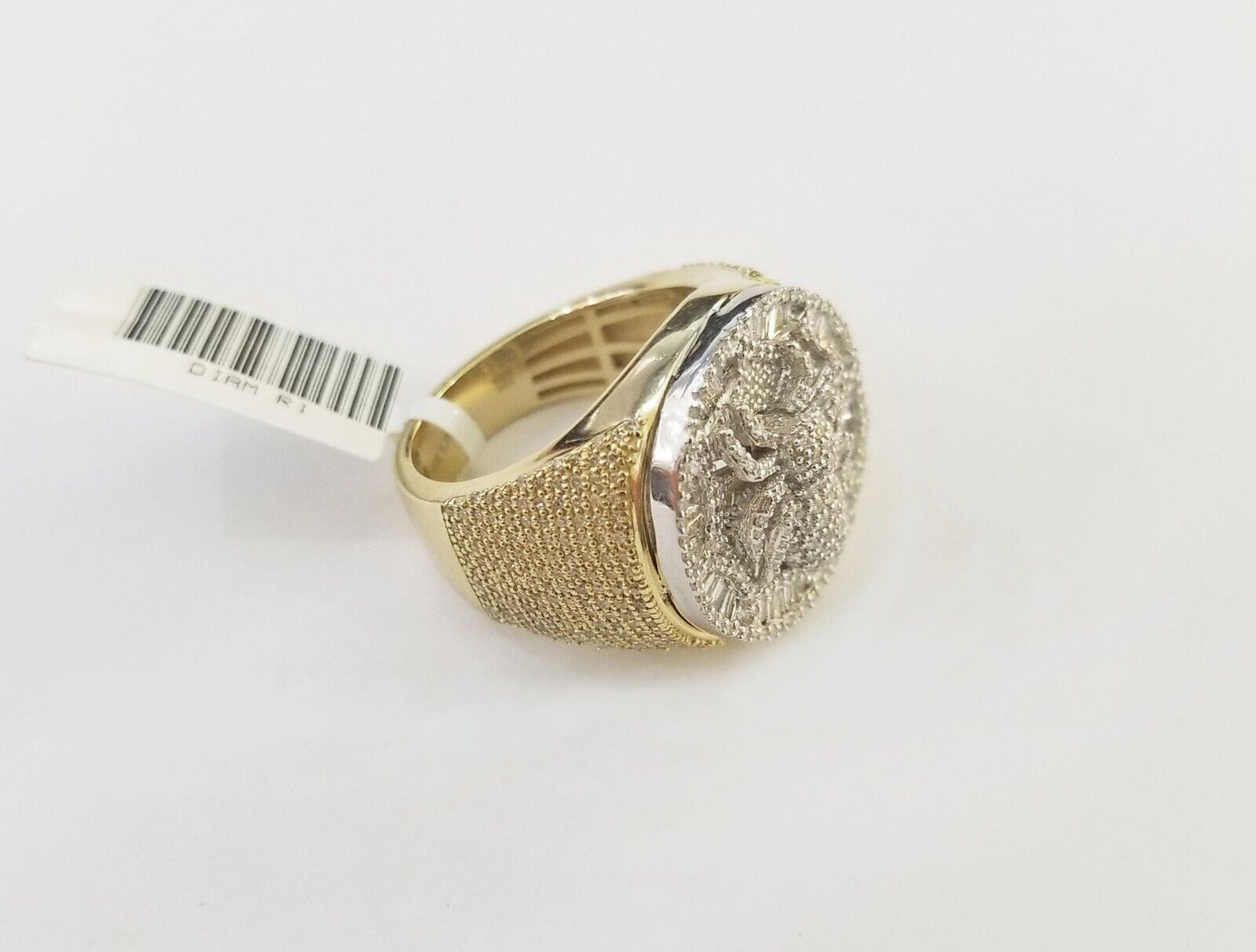 10k Real Yellow Gold Mens Real Diamond Baguette Spider Ring 1.79CT Size