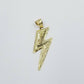 10K Yellow Gold Thunder Lightning Charm Pendant Diamond Cut Men Women REAL