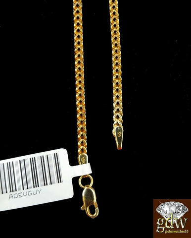 10k Gold Franco chain 20" 10k cross pendant Set REAL 10k Yellow Necklace Charm