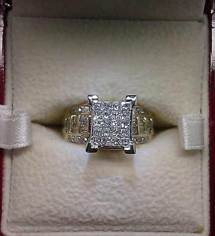 2 CT Diamond 10K Gold Ladies Ring Wedding Anniversary Princess cut Diamond Women