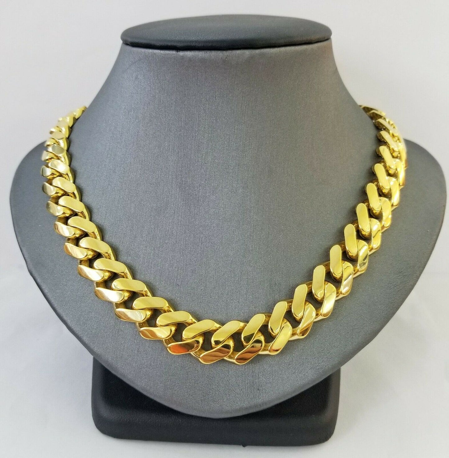 10k Real Gold Miami Cuban Monaco Link Chain 24 inch 13mm Gold THICK necklace