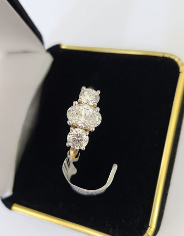 Real 14k Yellow Gold Diamond Ladies Ring Lab Created Women Engagement Wedding