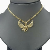 Real 10k Gold Eagle Charm Pendant 4mm Miami Cuban Chain 18 20 22 24 26 Inches