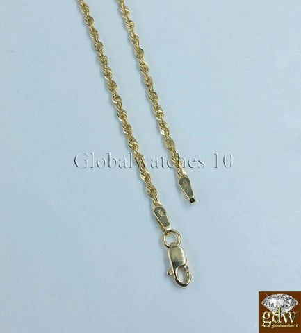 Real 10k Gold Rope Chain Necklace 1.5mm 18" 20" 22" 24" 26"