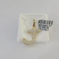 10k Real Yellow Gold Genuine Diamond Initial A-Z Alphabet Charm Pendent