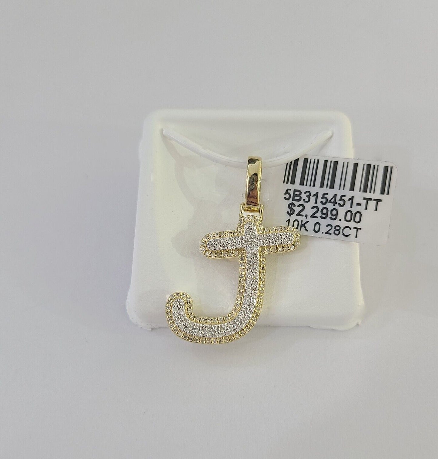 10k Real Yellow Gold Genuine Diamond Initial A-Z Alphabet Charm Pendent