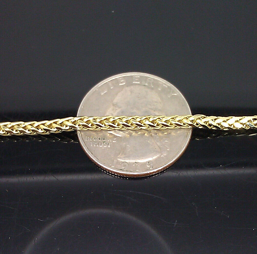 Real 10K Yellow Gold Palm Chain Necklace 3mm 20" Inches , 10kt gold, men's Women