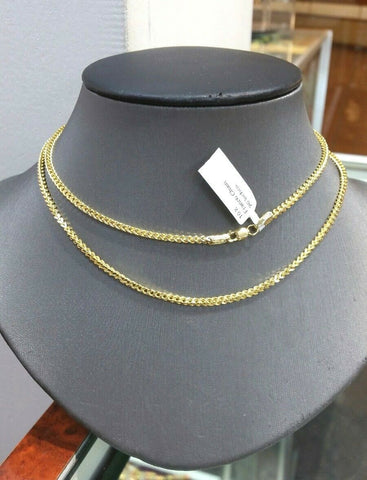 REAL 10k Gold Franco Gold Chain Necklace 26" inch 2mm diamond cut