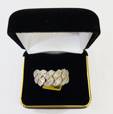 Real 10k Yellow Gold Diamond Ring Men Engagement Wedding Ring