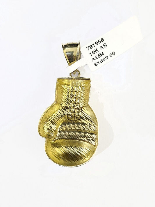 10K Yellow Gold Real Boxing Glove Pendant Sport Charm