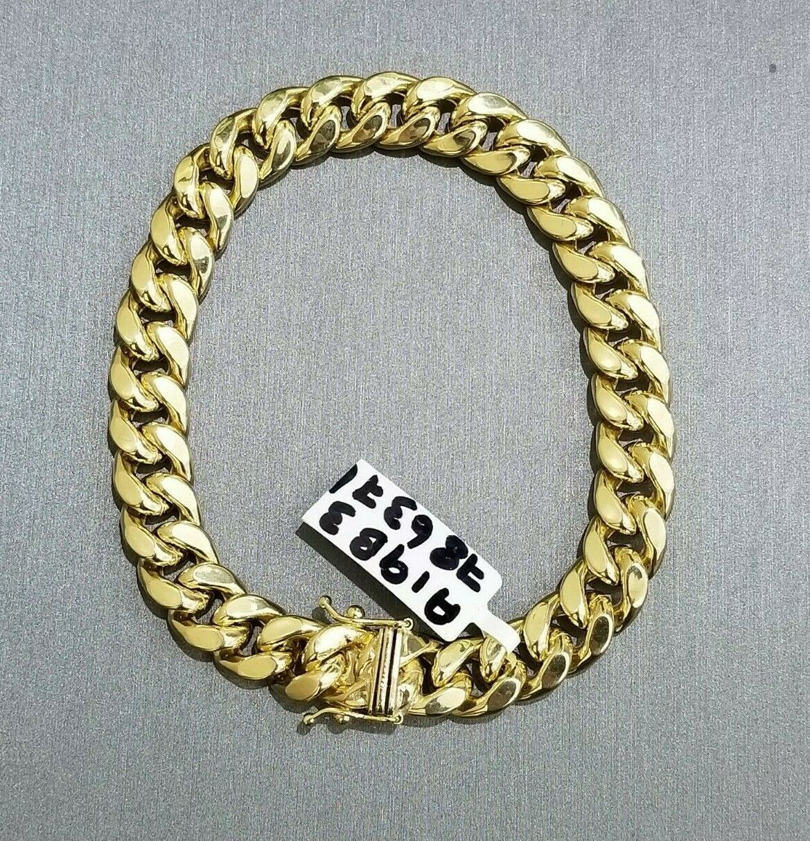 10K Yellow Gold Miami Cuban Link Bracelet  8.5 Inch 9mm