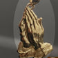 Real 10k Yellow Gold 2.5 mm 24" Rope Chain & Praying Hand Charm Pendent Cross N