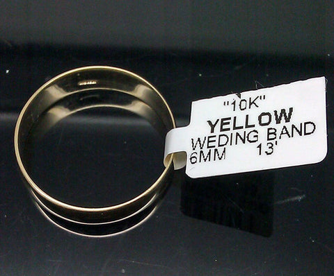 New Real 10K Yellow Gold Wedding/Anniversary Band For Men/Women 6mm Sizable