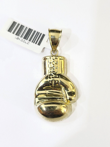 10K Yellow Gold Real Boxing Glove Pendant Sport Charm