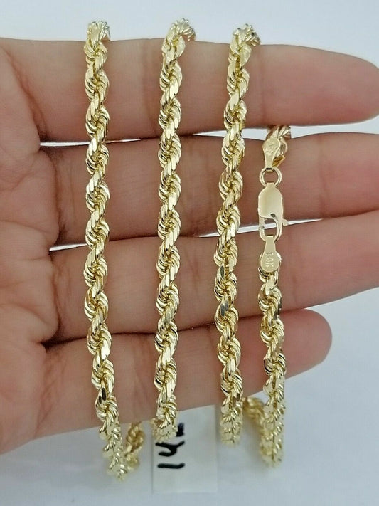 Real Gold Chain 10k Rope 4mm 16 18 20 22 24 26 28 30 inch Gold chains all sizes