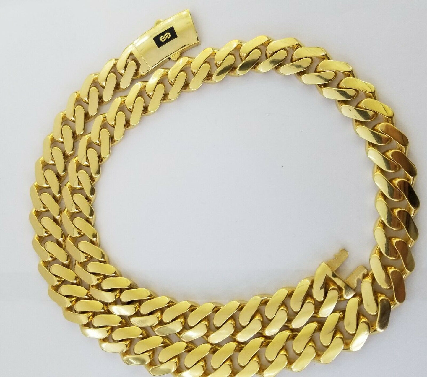 10k Gold Men Royal Monaco Link Chain 26inch 15mm Gold ,10kt Real gold necklace