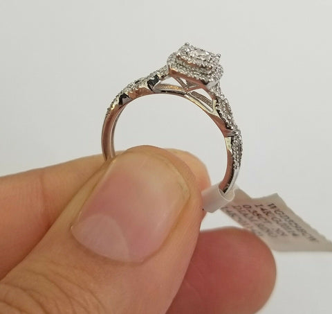 14k Gold 0.35 CT Diamond Ladies Ring Women Size 7 Real Diamond Engagement Ring