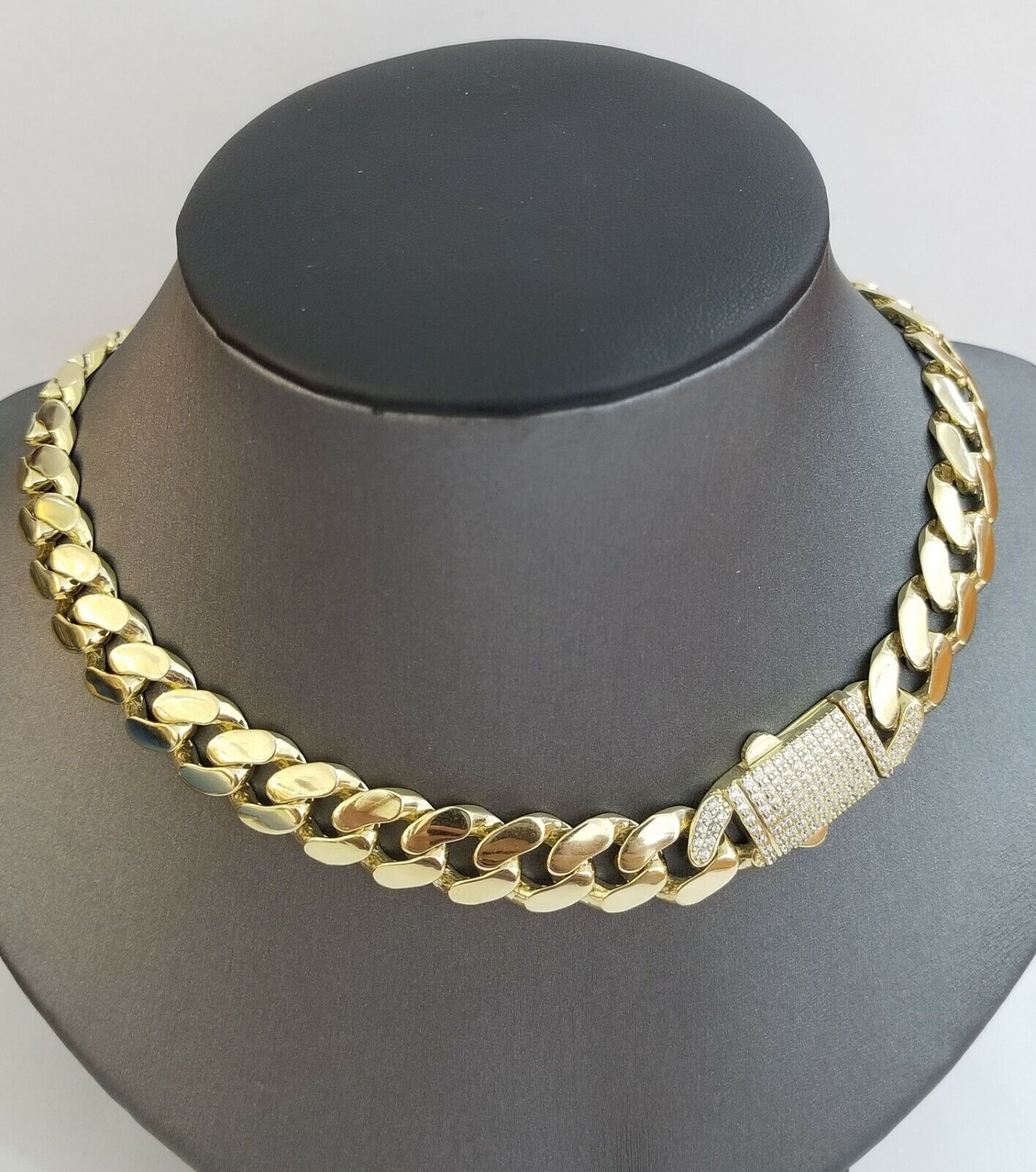 10K Yellow Gold Miami Cuban 12mm Chain Necklace Strong Box Lock 24"