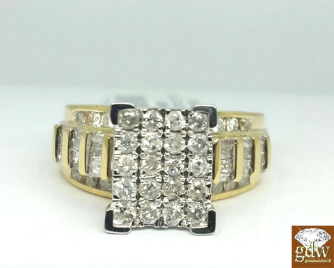 1CT REAL Diamond 10k Yellow Gold ladies Ring Wedding Anniversary Women Ring REAL