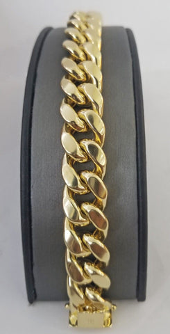 10K Yellow Gold Bracelet 15mm Miami Cuban Link 8.5" Real 10kt Gold Thick mens