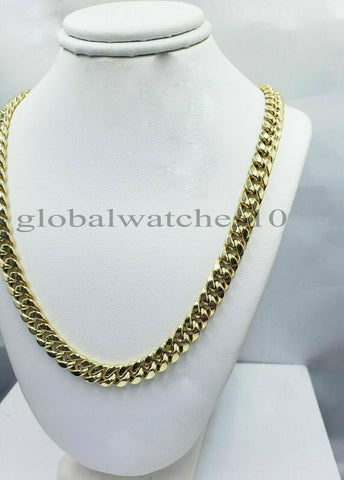 10k Yellow Gold Cuban Link Chain 22" 8mm Box Lock  REAL 10KT Necklace Pura Oro