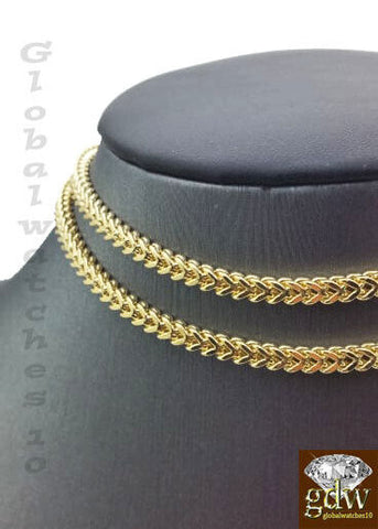 10k Yellow Gold Chain Mens Franco Necklace 24" Inch 5.5mm Lobster REAL 10KT GOLD