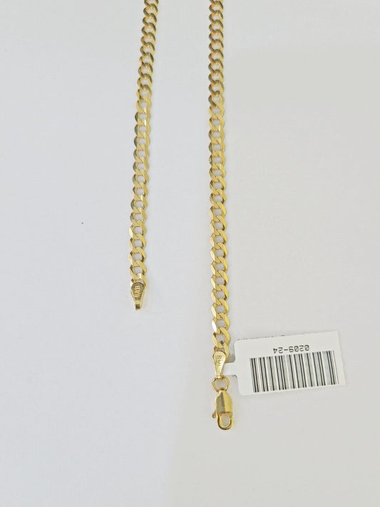 10k Gold Cuban Curb Link chain 3mm 20 Inch Real Yellow Gold Real Genuine