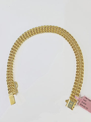 Real 14k Flat Byzantine Bracelet For Ladies / Women Box Clasp Unique Style