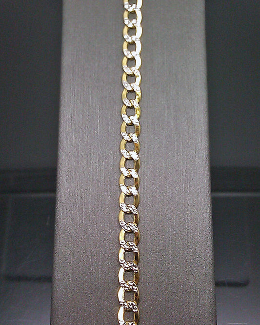 10K Gold Bracelet Real Cuban Link Diamond Cut 5mm 8.5" Inch REAL Yellow Gold