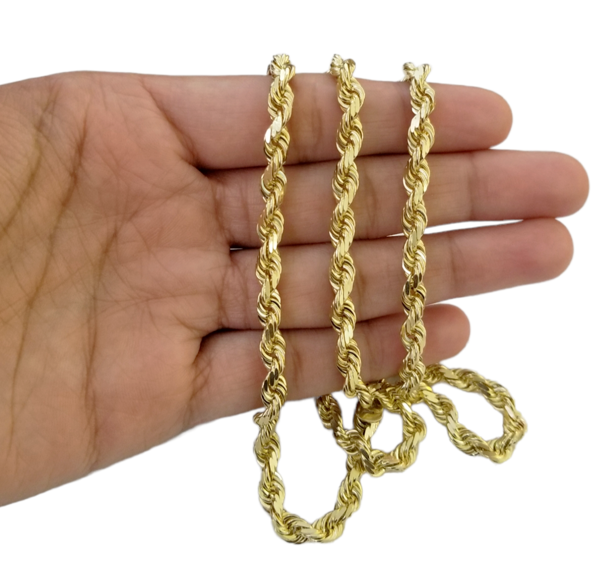 10k Real Gold SOLID Rope Chain 7mm 22 Inch On Sale Free Shipping Priority