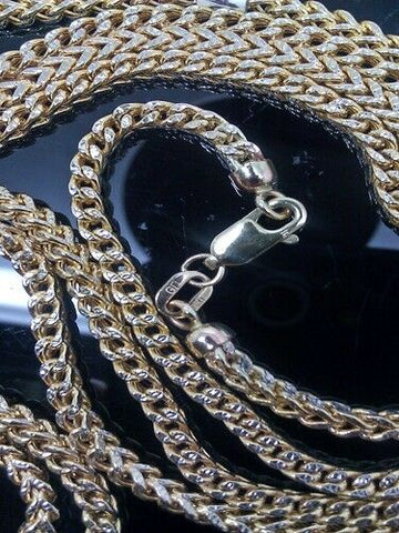 Diamond Cut Franco Chain Necklace For Men REAL 10K Yellow Gold 40" Inch, 2.5mm,N
