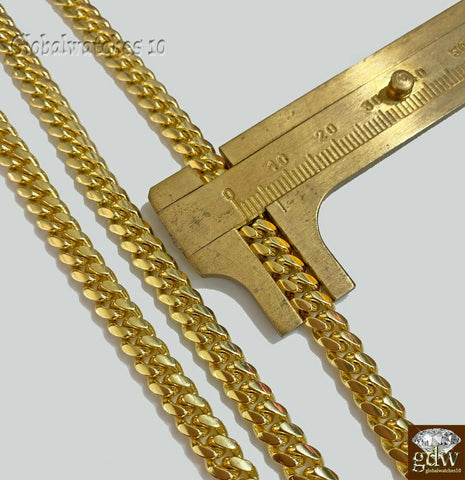 Solid 10k Gold Miami Cuban Link Chain Necklace & Bracelet Set Box Lock Men Heavy