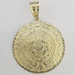 Real 10k Yellow Gold Pendant Circular Mayan Calendar Charm 2.5" SOLID 10kt