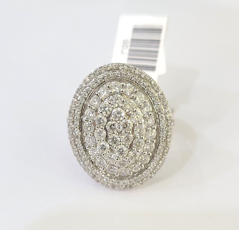 REAL 14k White Gold Diamond Ring Oval Shaped Ladies Wedding Engagement