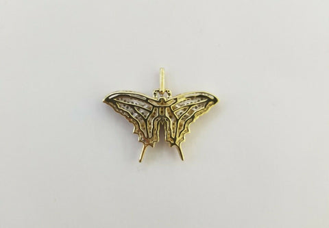 Real 10k Gold Genuine 0.50 CT Diamond charm, butterfly design diamond pendant