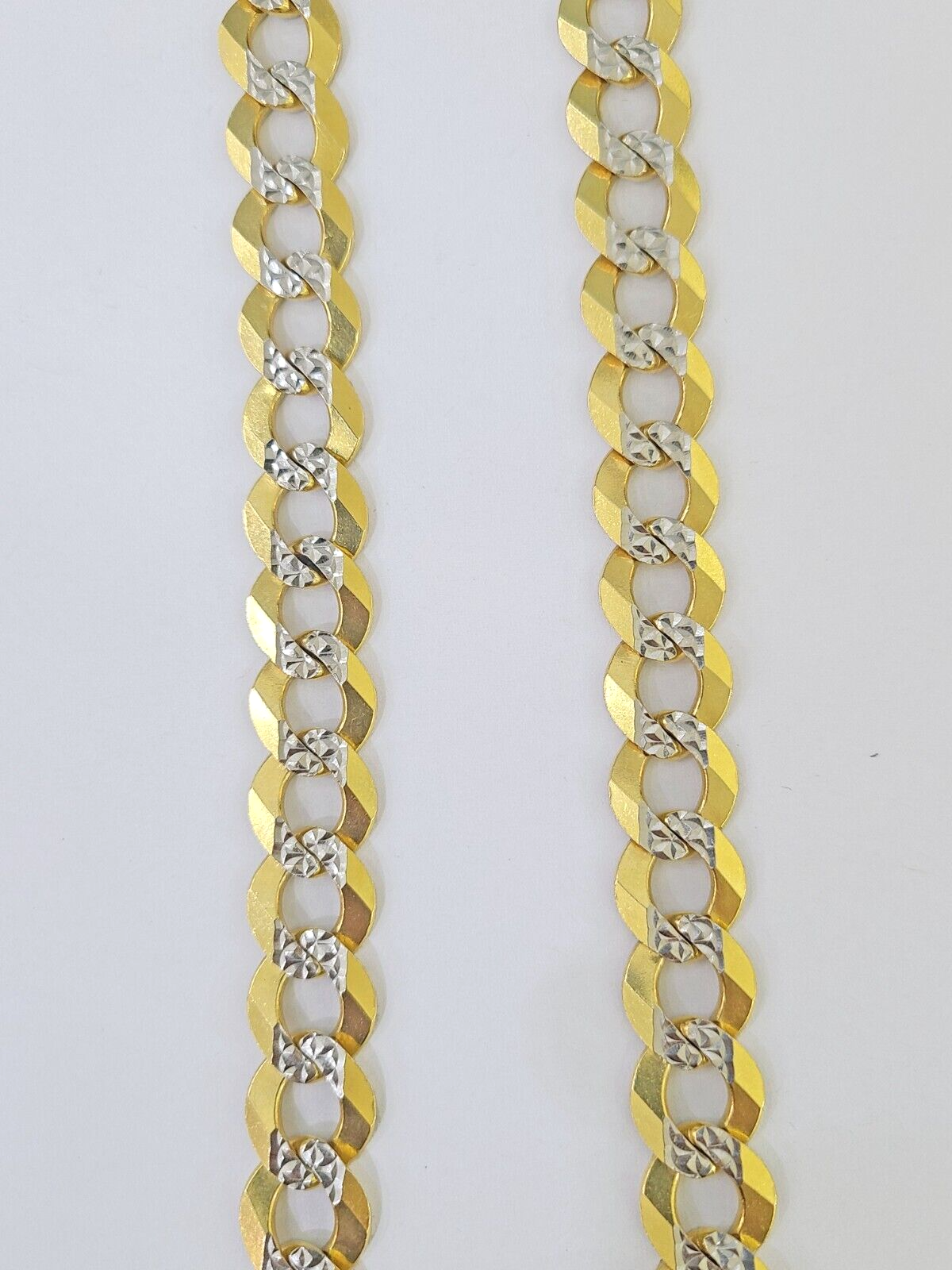 Real 10k Yellow Gold Cuban Curb Link Chain 12mm 28" Gold Diamond cut