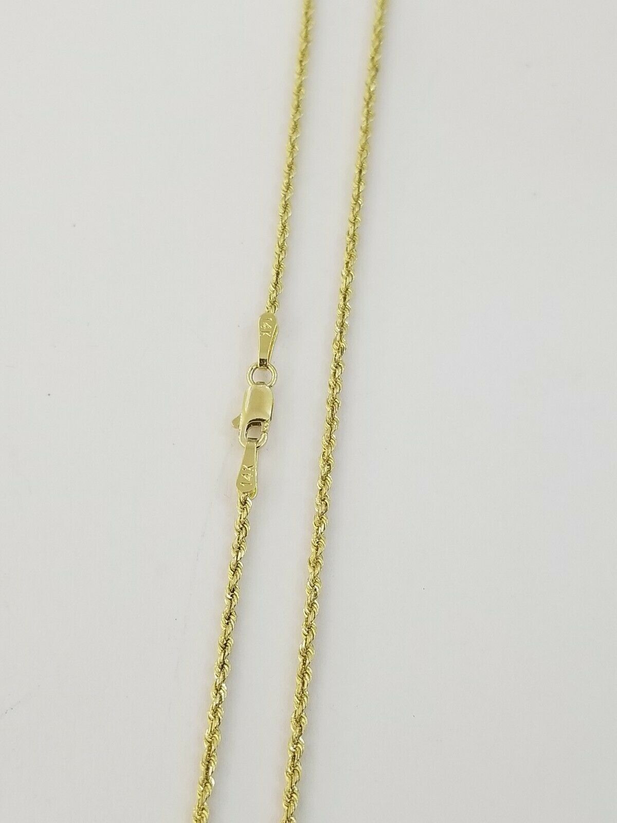 14K Solid Yellow Gold Rope Kids Chain Necklace 1.5mm 14" inch long Children Real