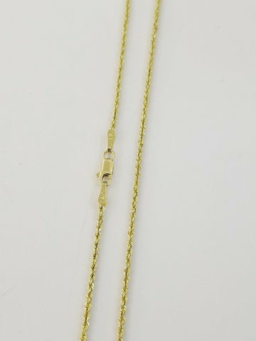 14K Solid Yellow Gold Rope Kids Chain Necklace 1.5mm 14" inch long Children Real