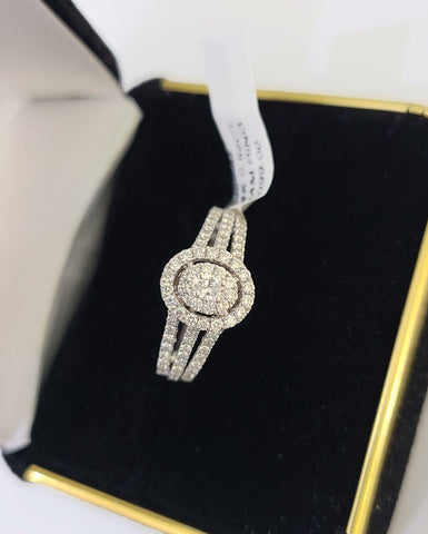 REAL 14k White Gold Diamond Ring Ladies Wedding Engagement Genuine