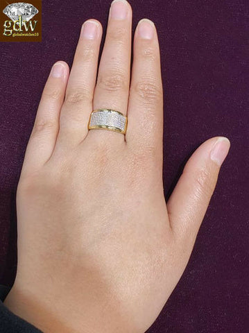 Mens REAL 10k Yellow Gold Wedding Engagement Ring Band Genuine 1/4CT Diamond ,10