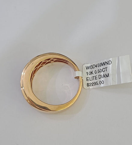 REAL 10k Rose Gold Diamond Mens Ring Engagement Wedding Genuine