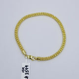 10k Yellow Gold Iced Bead Bracelet Chain Men's Women's Bracelet 9.25" 5mm