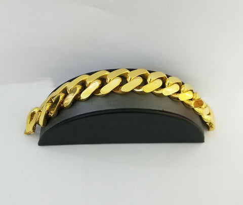 10k Gold Royal Miami Cuban Monaco Link Bracelet  9 inch, 23mm 10kt yellow gold