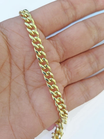 14K Solid Gold Miami Cuban Bracelet  7" Inch 6mm 14K Box Clasp Link
