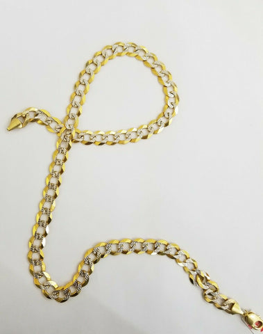 14K Yellow solid Gold 11mm Cuban Curb Link chain Necklace 24" Diamond Cut 14kt